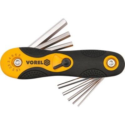 Vorel 56506 HEX Schlüssel Set 8tlg Inbusschlüssel Chrom-Vanadium CrV 1,5-8mm Wer