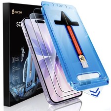MAGIC JOHN 2 Pack for iPhone 17 6.3 inch Tempered Glass Screen Protector, Aut...