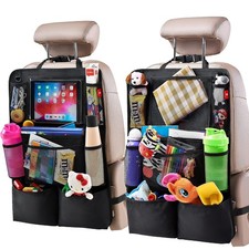 Backseat Car Organizer with Touch Screen Kick Mats Protector by Helteko