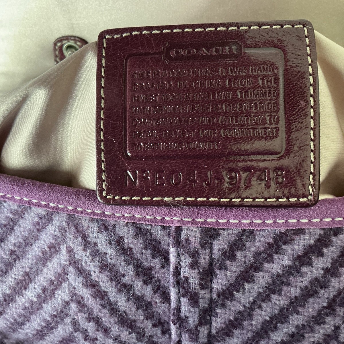 COACH Vintage Y2K SoHo Signature C Purple Tweed Top Handle Bag