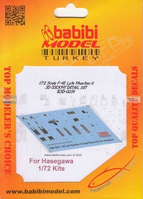 BBBB3D0059 1:72 Babibi Model 3D Cockpit Detail Set - F-4E Phantom II Late (HAS