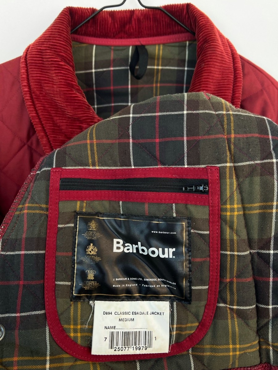 Barbour Classic Eskdale Quilted Jacket Men's M Cranberry Red
