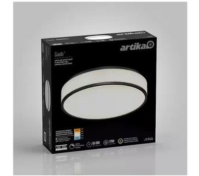 Artika Giada 15 in. Black 5CCT Integrated Selectable Flush Mount Ceiling Light
