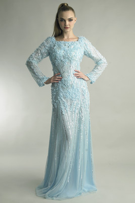 sachin and babi light blue dress Sexy Black Evening Gowns main image 0