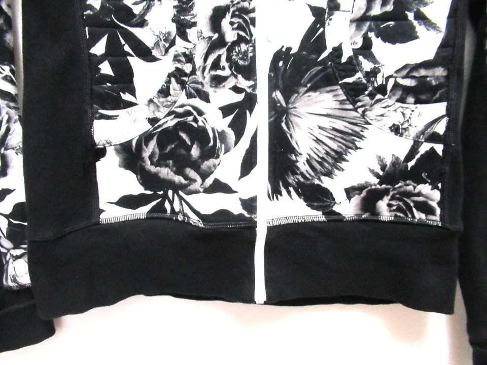Chaqueta de buceo Lululemon para mujer talla 8 floral negra blanca enérgica flor cremallera completa Foto 2 de 4