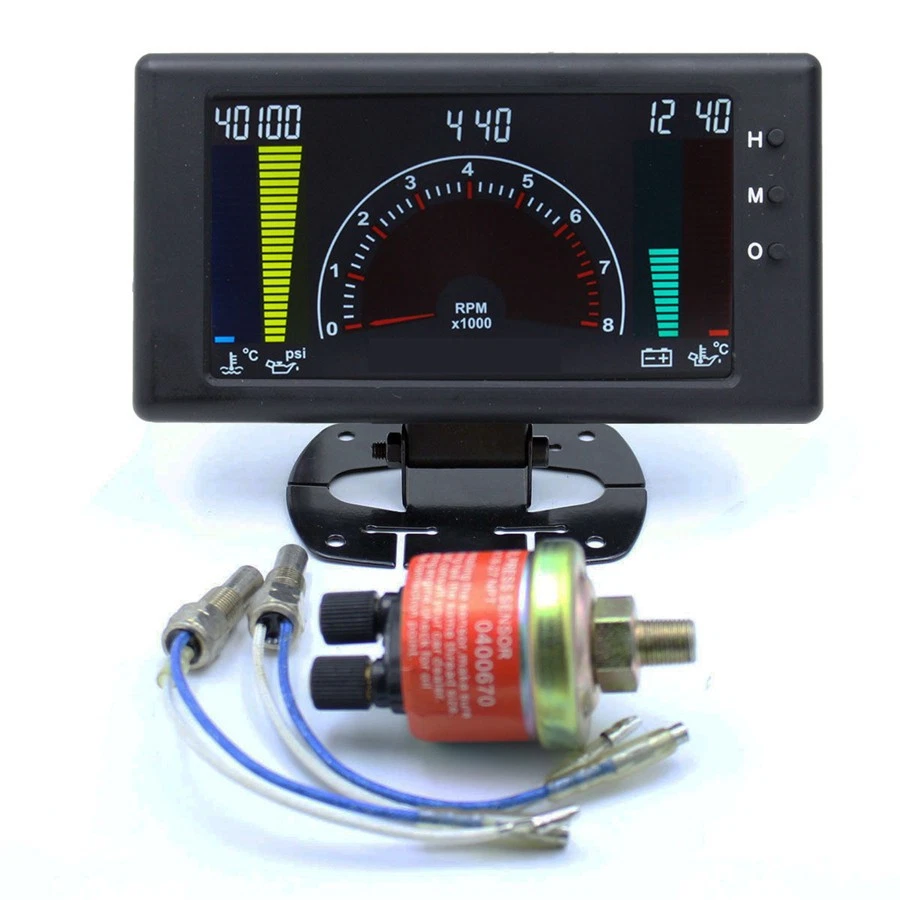 5"LCD Digital 6in1 Multifunction Gauge Car Tachometer/Water Temp/Clock/RPM Meter - Image 2 of 4