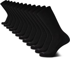 12 Pairs Men's Performance Crew Socks C Cushioned, Breathable Athletic Socks