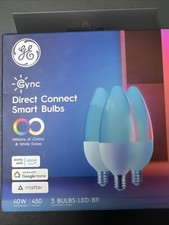 3-Pack GE Cync Direct Connect Smart LED Bulbs 40W Replacement 450 Lumens