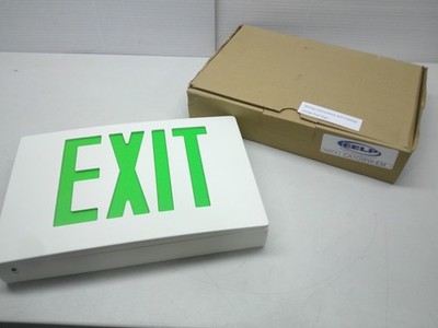 EELP CA1GWW-EM White Face White Housing Single Side Green Exit Light NiCad Batte