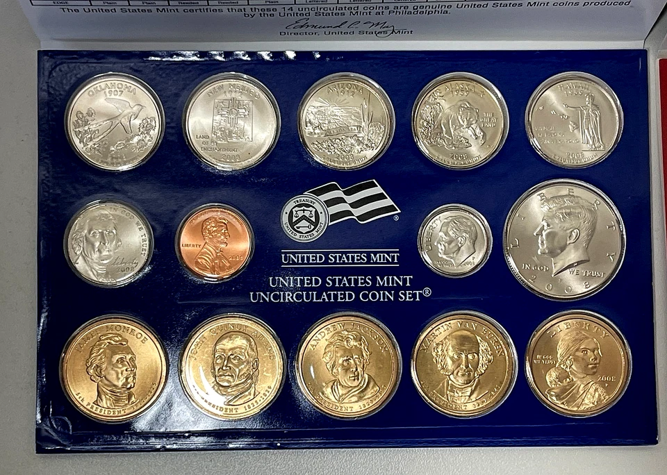 2008 Mint Set U.S. Mint Key date P and D 28 Uncirculated Coins COA - Image 3 of 4