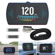 OBD2 HUD Head Up Display Speedometer Digital Gauge RPM Temp Voltage Fuel w/Alarm