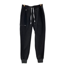 FIGS Zamora Jogger Scrub Pants Womens Small Black W18SW2005 Cargo Pocket Medical