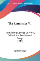 Egerton Brydges | The Ruminator V1 | Taschenbuch | Englisch (2010)