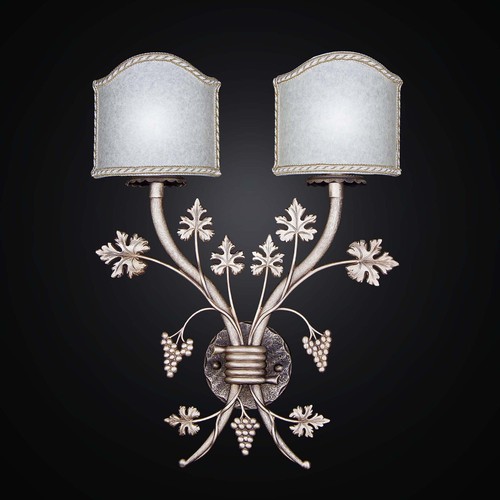 Applique Murale Classique Esse 755/a2 – 2 Lumières – Bois Et Fer Forgé – Ivoire Vieux – Mondoluce