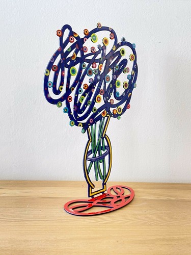Scultura in metallo "Blue bouquet" di DAVID GERSTEIN - Foto 3 di 6