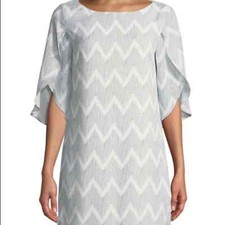 NEW ALI & JAY Chevron Flutter Sleeve Dress sz S Small
