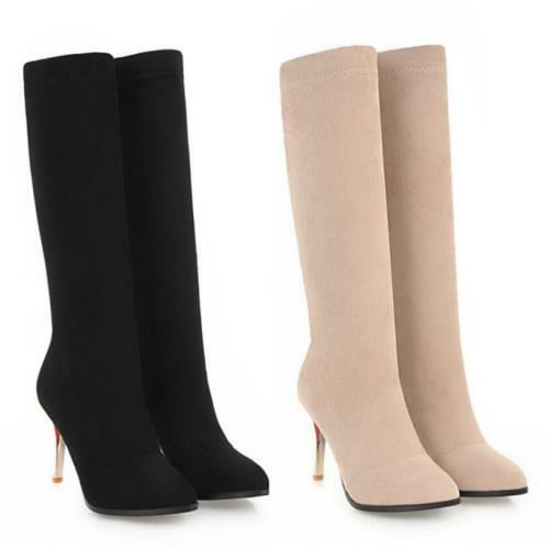 Women Ladies Slim High Heel Pull On 