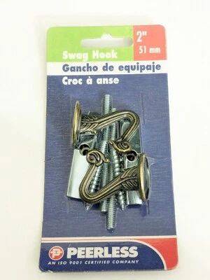 PEERLESS (10) Sets Antique Brass SWAG hooks w/ Hardware for Hanging Plants -Heavy duty