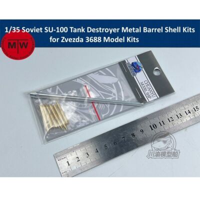 1/35 Soviet SU-100 Tank Destroyer Metal Barrel Shell Kits for Zvezda 3688 Model