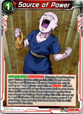 Dragonball Z Super Source of Power BT14-030 CCG TCG Free Shipping