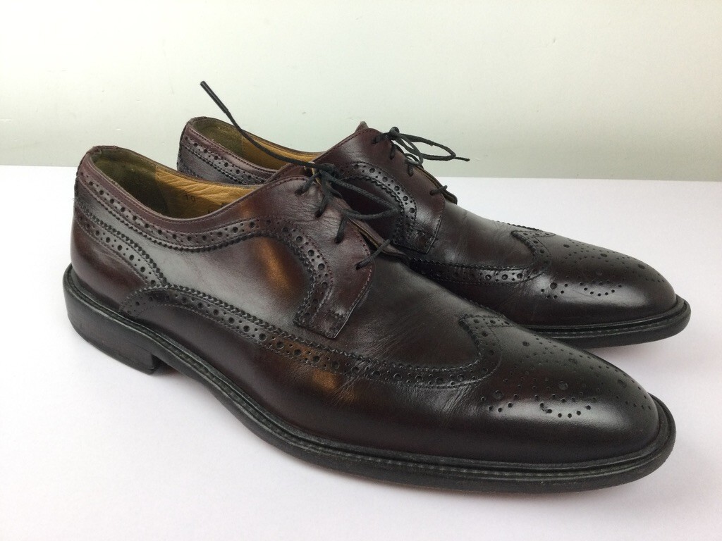 Sz 10 M John W Nordstrom Leather Wingtip Oxford Brogue Dark  display picture 3