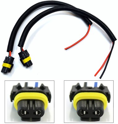 Extension Wire Pigtail Female H10 9145 Two Harness Fog Light Bulb Connector Plug