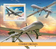 Combat Military Drones MNH Stamps 2023 Liberia S/S