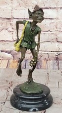 Collectible Figurine: Juno`s Signed Multi-Color Patina Bronze Leprechaun Decor