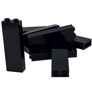 black lego bricks