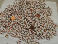 2 Pounds 11mm x 16mm India Handmade White Oval Glass Beads Bulk Lot GCQ-14 