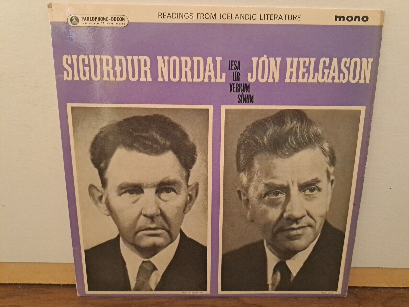 Sigurdur Nordal & Jon Helgason Readings From Icelandic Lit 1964 Parlophone LP