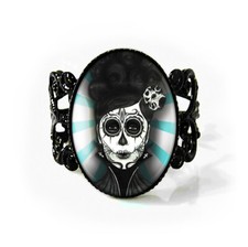 Sugar Skull Woman Dia De Los Muertos Filigree Handmade Ring