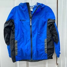 Columbia zip up lightweight jacket with hood youth boys 10 12 blue grey black