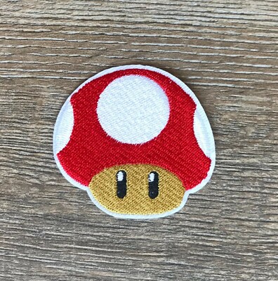 Super Mario Level Up Aufnäher Bügelbild Nintendo Stern Spiel Game 80s Pilz Retro