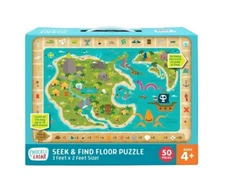 Chuckle & Roar Seek & Find Treasure Map Jigsaw Floor Puzzle 50pc