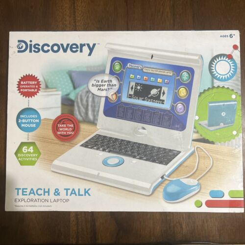 Electronic Learning DISCOVERY KIDS Teach & Talk Exploration Laptop Blue NEW - Picture 1 of 6