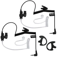3.5mm Listen Only Acoustic Tube Earpiece for Two Way Radio Speaker (2 + Earmold)