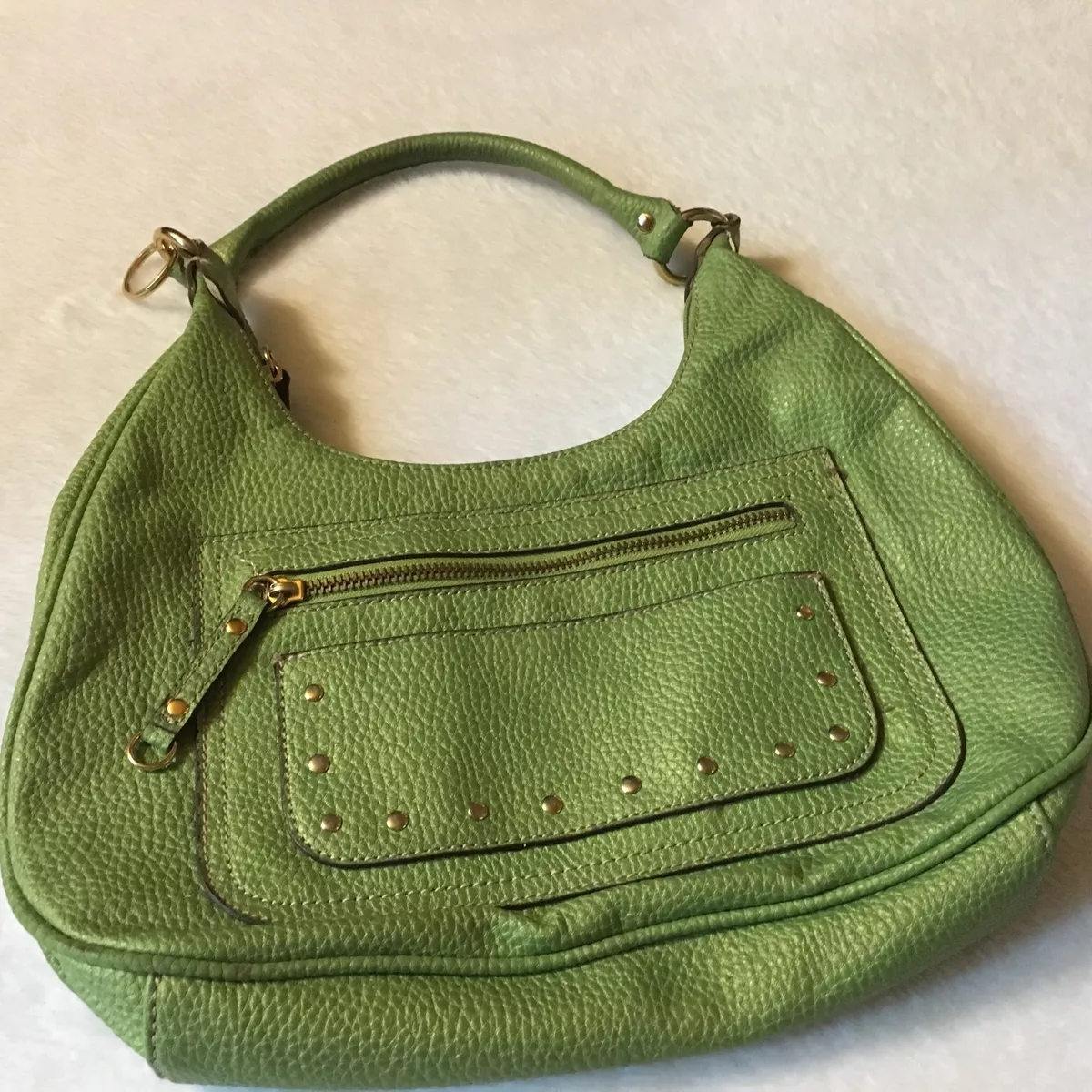 APT 9 Faux Pebbled Leather Green Shoulder Bag Purse Handbag eBay
