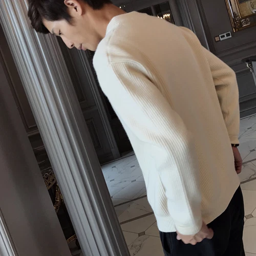 Hombres Suéter Grueso Japonés Tejido Abrigo Suéter Cárdigan Moda Cremallera Chaqueta Top - Imagen 5 de 23