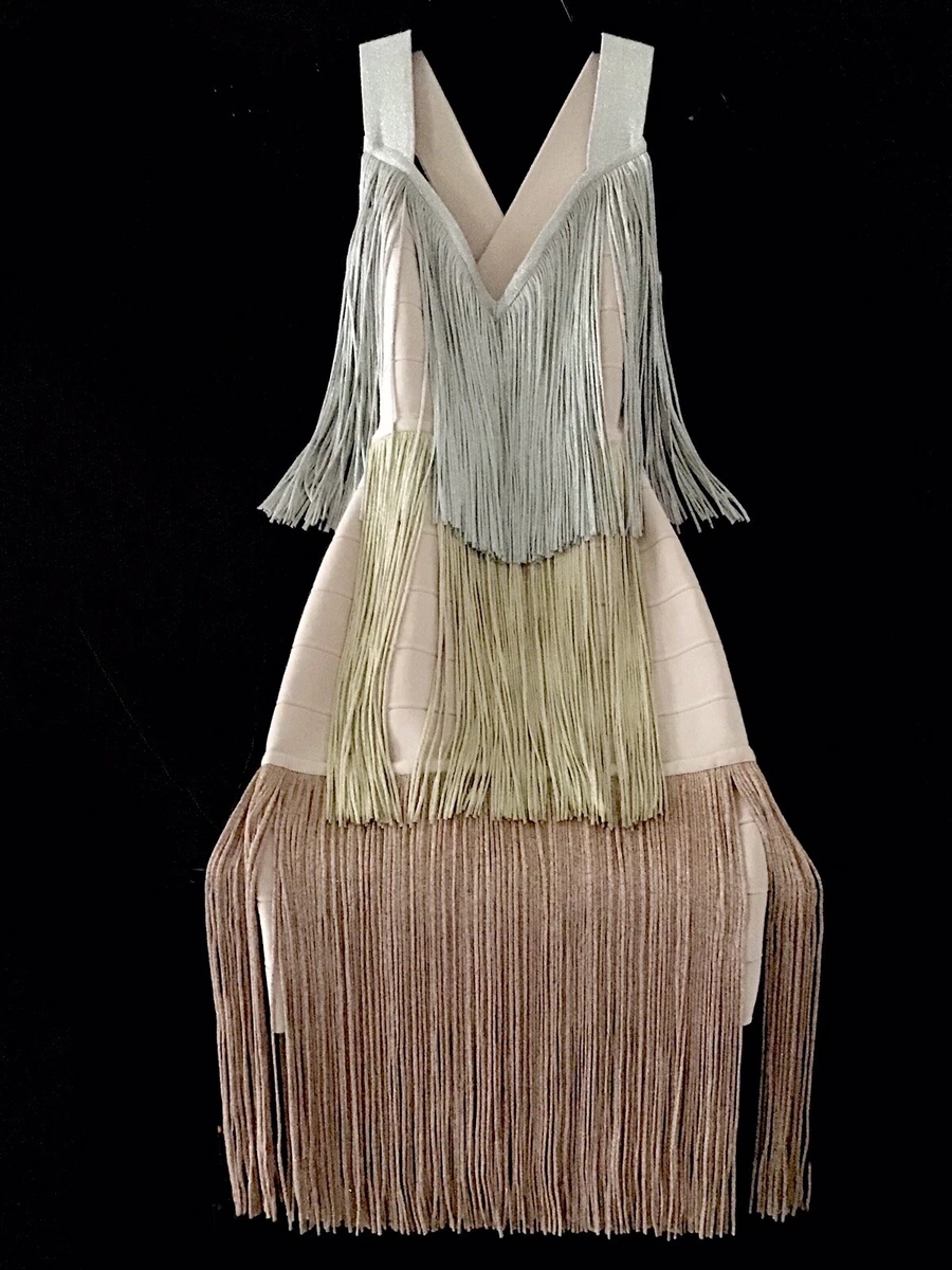chinese dress ladies THE METALLIC SANDRA DRESS – HERVÉ LÉGER main image 0