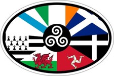Sticker oval flag vinyl country code irish celtic nations