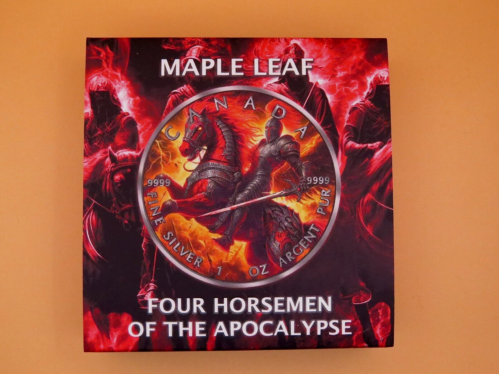 Silbermünze 1oz "Four Horsemen of t, Apocalypse-red horse , Maple Leaf 2024
