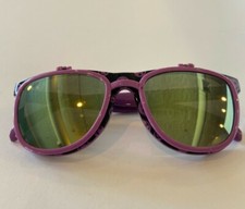 WAYFAIR STYLE GLASSES PURPLE FLIP UP FRAME W/ HAPPY FACE PRINTS MIRROR LENSES