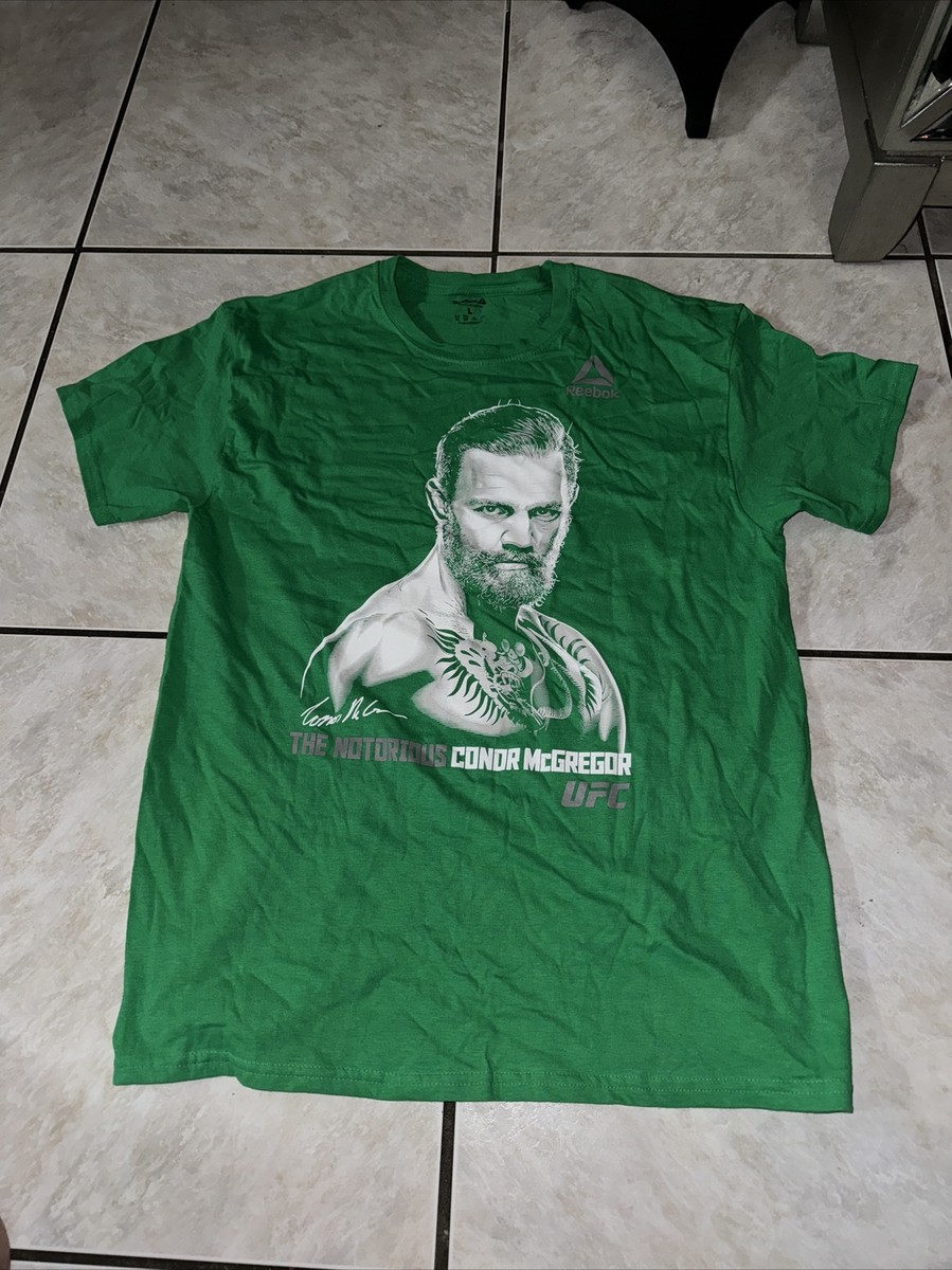 Reebok X UFC X Connor McGregor Mens T Shirt Sz Large Green Used