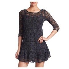 Free People Black Lace Dress Women's Size 0