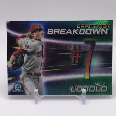 2019 Bowman Draft Chrome Scouts Pick Breakdown Green Refractor /99 Nick Lodolo