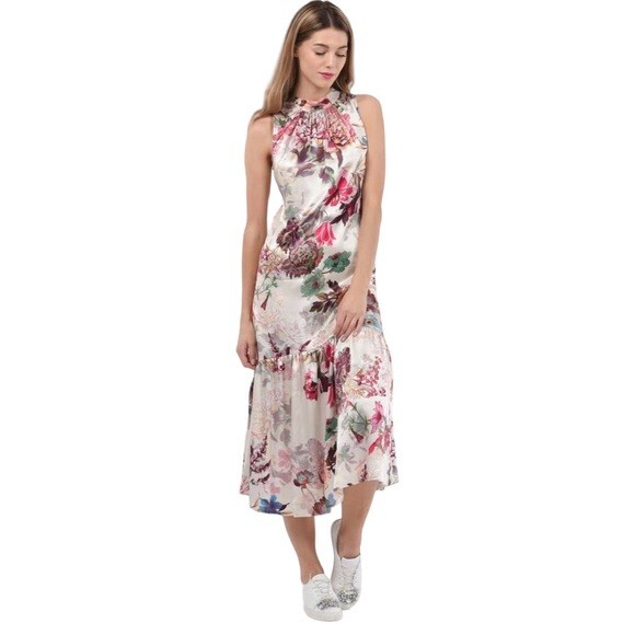 Closet London Dress Maxi Sleeveless Floral A Line Tiered Skirt Size 8 NWT |  eBay
