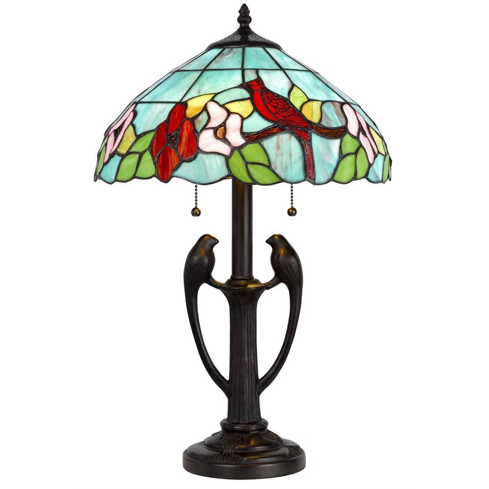 CAL Lighting & Accessories BO-3076TB Tiffany Table Lamp Black