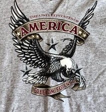 America T Shirt Freedom T Shirt Patriotic T Shirt Mens Medium T Shirt