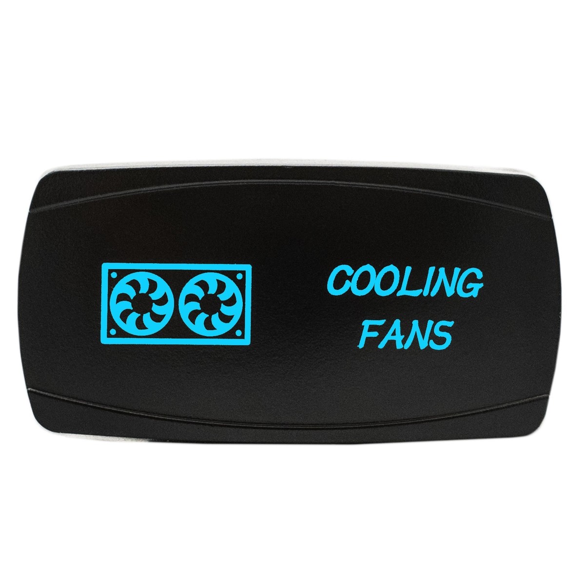 Blue 2 Position Laser Etched Horizontal Rocker Switch COOLING FANS